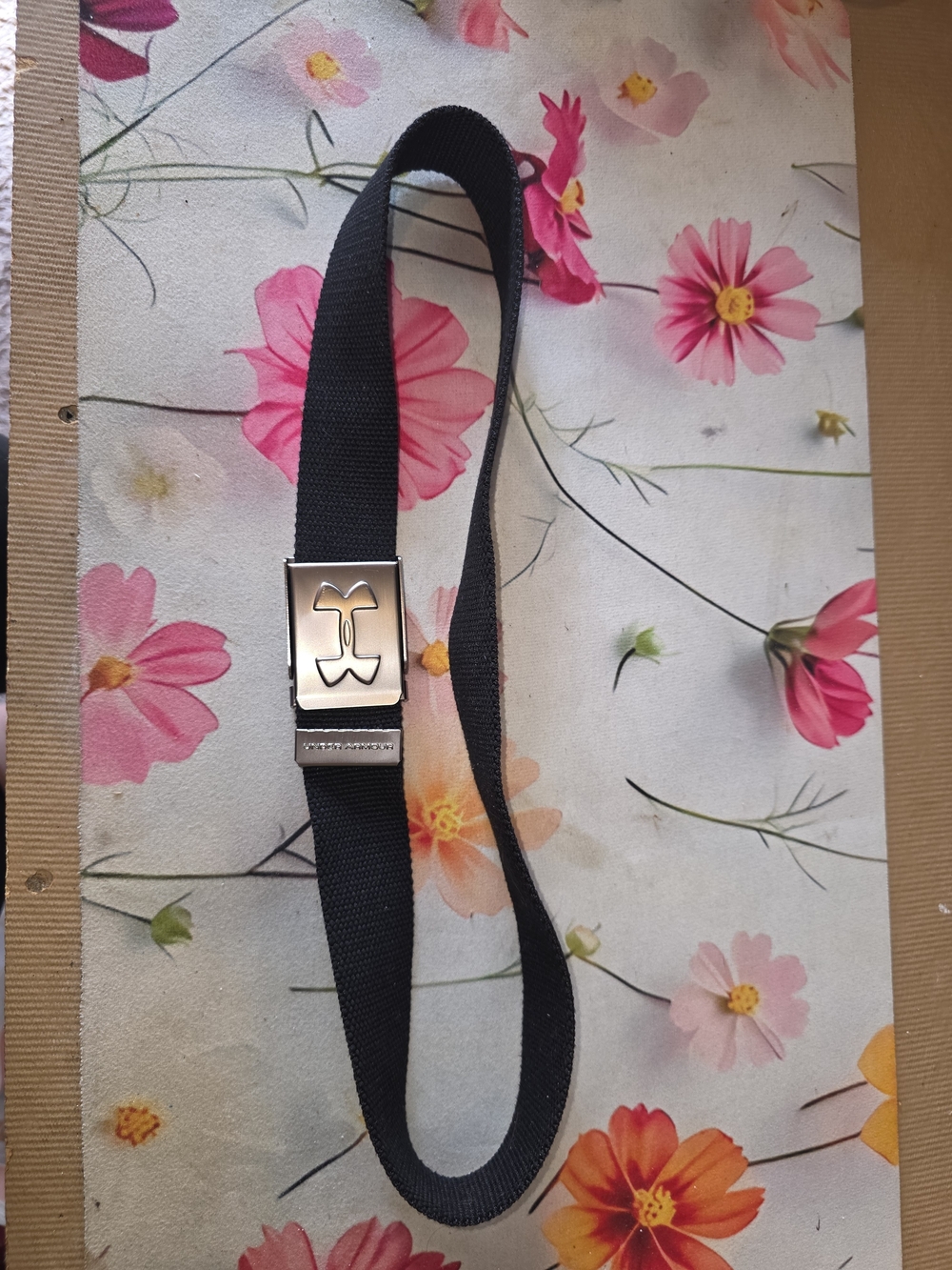 Under Armour Black Webbing Belt with Silver Buckle